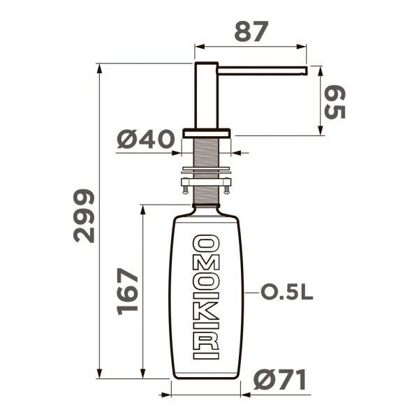 картинка Дозатор Omoikiri OM-10-GB латунь/графит от магазина SEFI