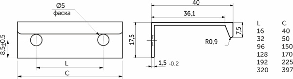 картинка Ручка меб. накладная алюм. INSIDE 320/397 мат хром AKS от магазина SEFI