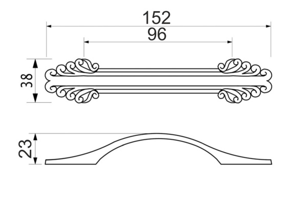 картинка Ручка меб. скоба мет. BING 96 французское серебро, AKS от магазина SEFI