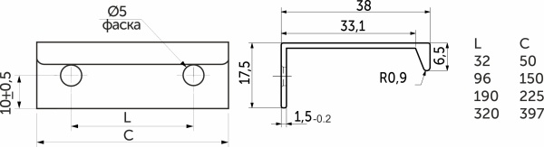 картинка Ручка меб. накладная алюм. INSIDE 32/50 хром, AKS от магазина SEFI