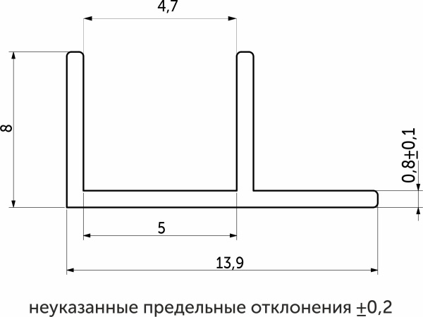 картинка Планка угловая 4 матовая (L=0.6) AKS от магазина SEFI