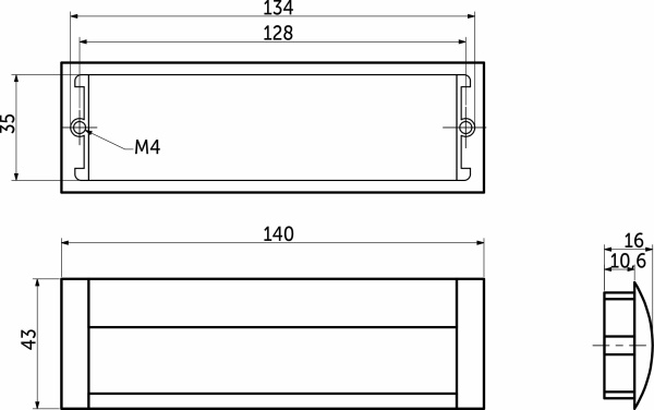 картинка Ручка меб. врезная алюм. WPY 326 128 черный матовый AKS от магазина SEFI