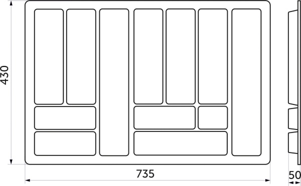 картинка Вкладыш для столовых приборов 800 COMFORT (735*430), белый РП от магазина SEFI