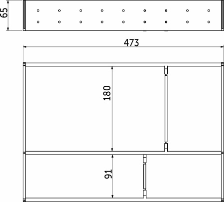 картинка Комплект разделителей L500 универсальный металлический Organizer нержавеющая сталь (473*293*65) AKS от магазина SEFI