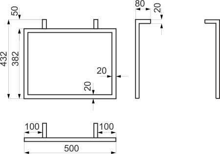 картинка Подстолье mini THOR-1 h432, черный AKS (1компл=2шт) от магазина SEFI