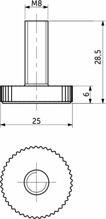 картинка Регулятор уровня М8*25 черный плоский (уп/10шт) AKS от магазина SEFI