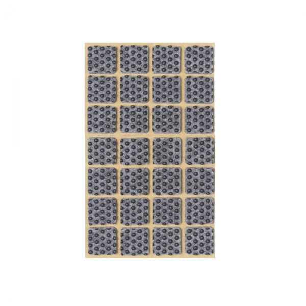 картинка Подкладка самоприлипающая фетровая прорезиненная 20 х 20мм (1упак.=28шт), серая, Folmag от магазина SEFI