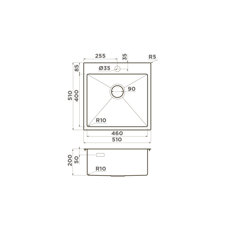 картинка Omoikiri Akisame 51-GM нерж. сталь/вороненая сталь от магазина SEFI