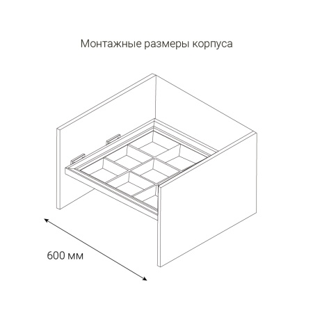 картинка Выдвижной лоток-органайзер SPACE ULTRA для аксессуаров в секцию шириной 600 мм от магазина SEFI