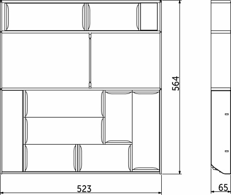 картинка Вкладыш 60/550 шуфлядный металлический Organizer нержавеющая сталь (523*564*65) AKS от магазина SEFI