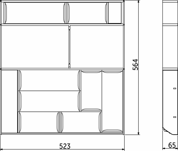 картинка Вкладыш 60/550 шуфлядный металлический Organizer нержавеющая сталь (523*564*65) AKS от магазина SEFI