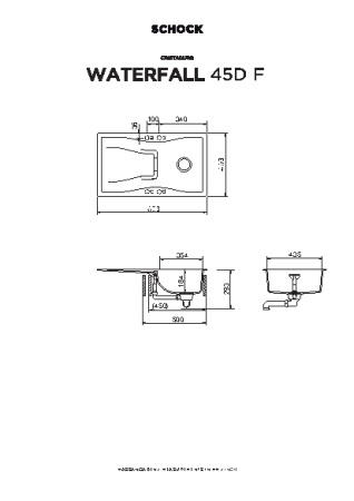 картинка Кухонная мойка SCHOCK WATERFALL 45D F CRISTADUR магнолия от магазина SEFI