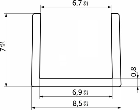 картинка Планка торцевая 6 матовая (L=0.6) AKS от магазина SEFI