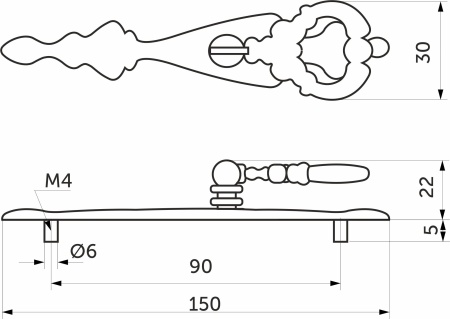 картинка Ручка меб. кнопка мет. FLORENTINO-ключ белое серебро, AKS от магазина SEFI