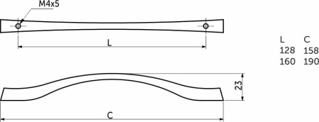 картинка Ручка меб. скоба мет. AK074 128, черный матовый от магазина SEFI