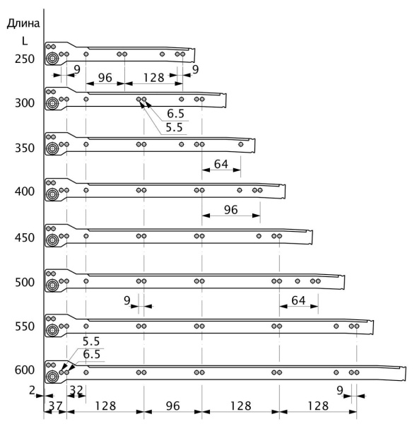 картинка Направляющая роликовая L-350 1,0мм AKS коричневая магазин SEFI являющийся официальным дистрибьютором в России  картинка Направляющая роликовая L-350 1,0мм AKS коричневая от магазина SEFI