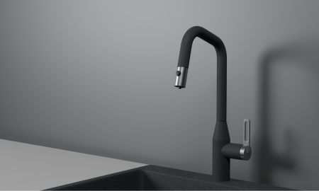 картинка Смеситель Granula GR-8171, ГРАФИТ, с выдвижным изливом от магазина SEFI