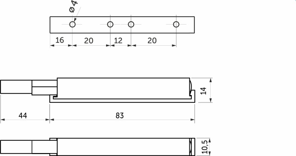 картинка Механизм push-to-open наконечник резиновый накладной серый AKS от магазина SEFI