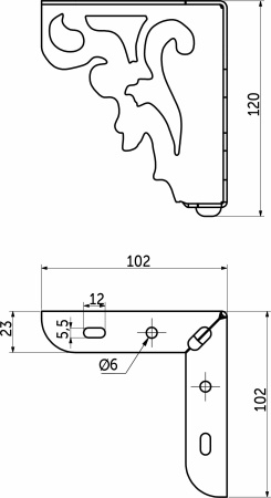 картинка Опора меб. мет. резная h120 угловая белый AKS от магазина SEFI
