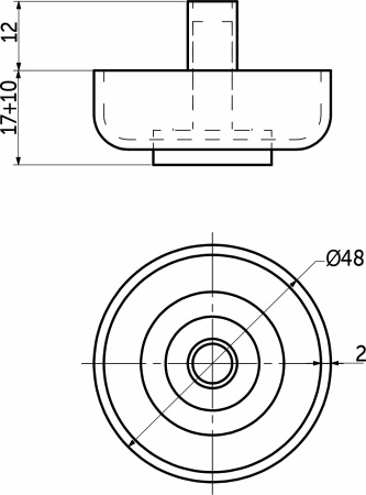 картинка Опора меб. пласт. WPJA-22 h17 регул. черный AKS от магазина SEFI