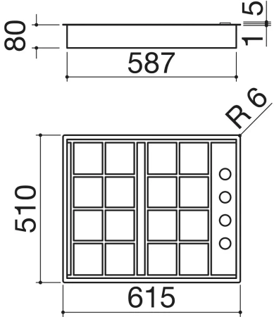 картинка Газовая варочная панель Barazza 1PLB4 от магазина SEFI
