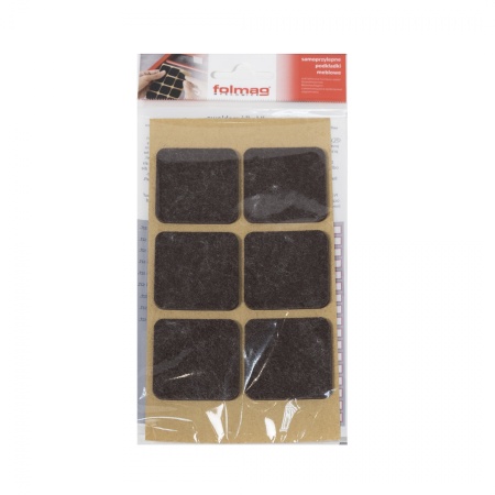 картинка Подкладка самоприлипающая фетровая 40х40мм (1лист-6шт) коричневая Folmag от магазина SEFI