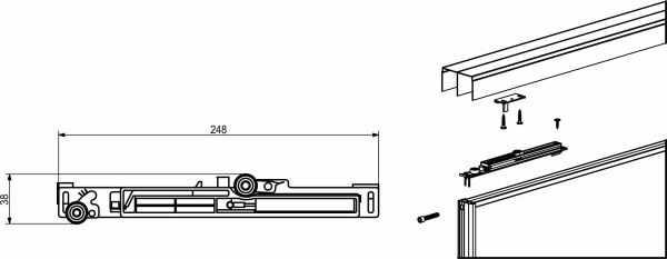 картинка Доводчик SENATOR для раздвижных дверей AKS от магазина SEFI