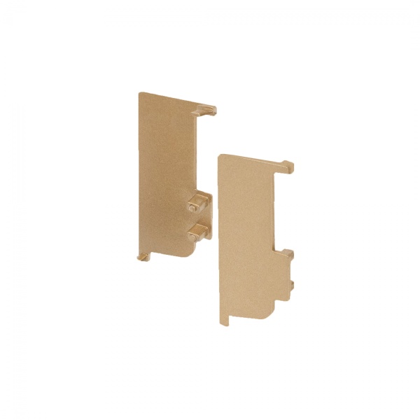 картинка Комплект заглушек металлич. внутр. к профилю Gola, L-образных (левая+правая) браш золото 3 AKS от магазина SEFI