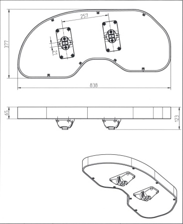 картинка Нижняя угловая карусель CORNERSTONE MAXX PLANERO, фасад 450 мм, корпус 900 мм, выдвижение - ПРАВОЕ от магазина SEFI