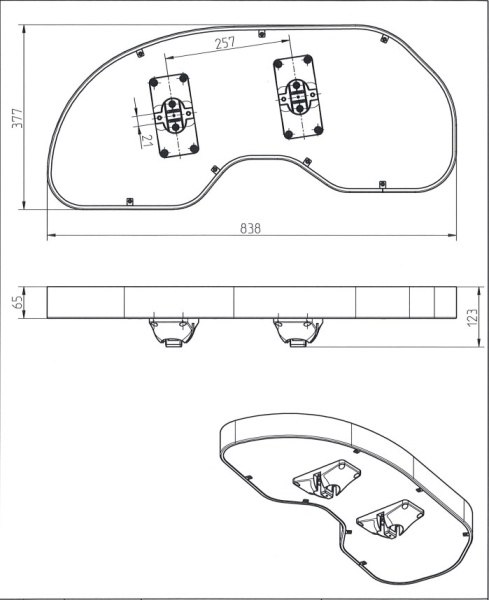 картинка Нижняя угловая карусель CORNERSTONE MAXX PLANERO, фасад 450 мм, корпус 900 мм, выдвижение - ПРАВОЕ от магазина SEFI