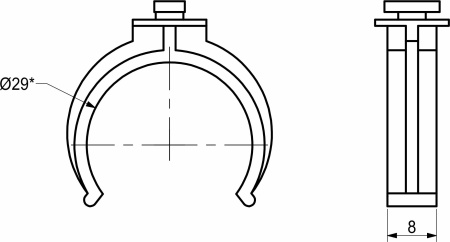 картинка Крепление опоры кухонной пласт. (клипса под пластиковый цоколь), черный AKS от магазина SEFI