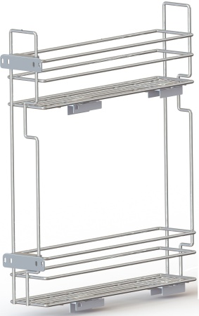 картинка Бутылочница DYNAMIC 200 с двумя полками, хром, полного выдвижения, направляющие GRASS Dynamic-XP от магазина SEFI