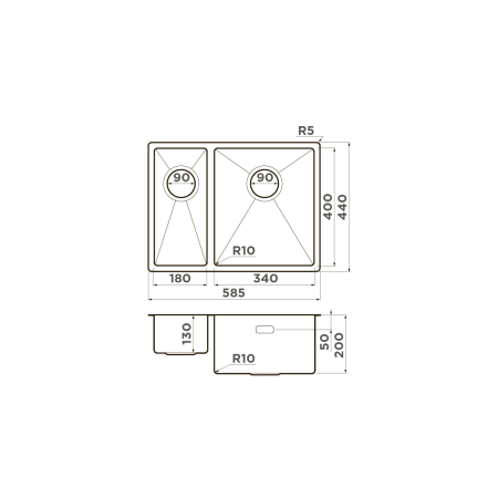 картинка Мойка Omoikiri Taki 58-2-U/IF-R-IN нерж. сталь/нержавеющая сталь от магазина SEFI
