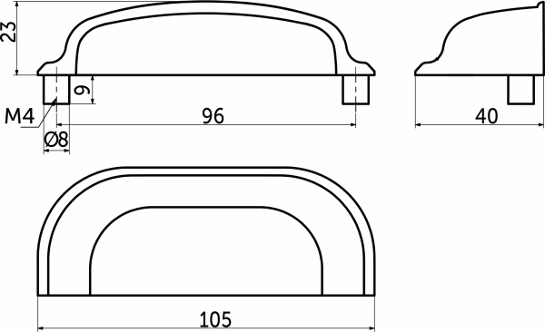 картинка Ручка меб. скоба мет. PRIMA 96 брашированное золото, AKS от магазина SEFI