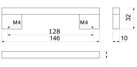 картинка Ручка меб. скоба алюм. AA-18 128 алюминий AKS от магазина SEFI