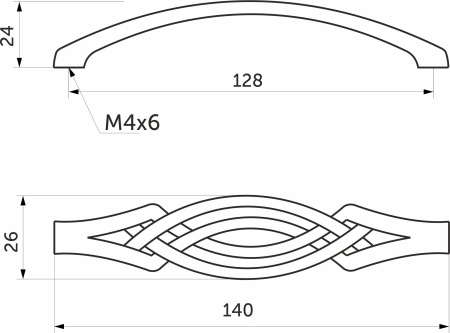картинка Ручка меб. скоба мет. PALAZZO 128 античное серебро, AKS от магазина SEFI