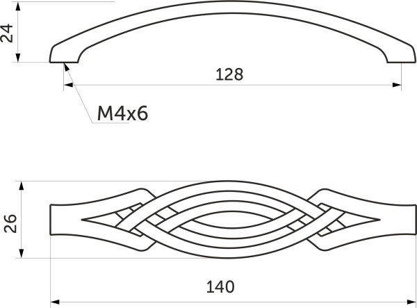 картинка Ручка меб. скоба мет. PALAZZO 128 античное серебро, AKS от магазина SEFI