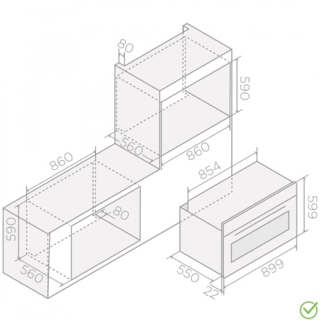 картинка Духовой шкаф ELICA VIRTUS MULTI 90 TFT BL от магазина SEFI