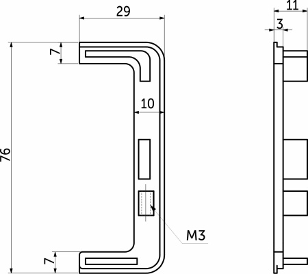 картинка Комплект заглушек металлич. к профилю Gola, С-образных (левая+правая) белый глянец 3 AKS от магазина SEFI