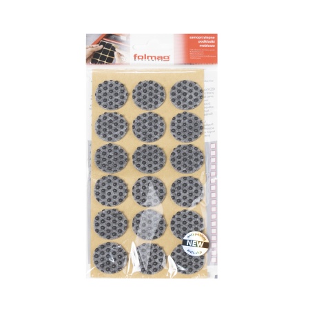 картинка Подкладка самоприлипающая фетровая прорезиненная d25мм (1упак.=18шт), серая, Folmag от магазина SEFI