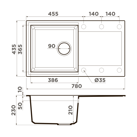 картинка Omoikiri Sakaime 78-CH Tetogranit/шампань от магазина SEFI
