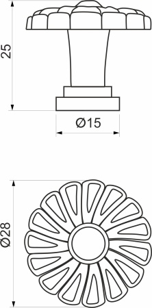 картинка Ручка меб. кнопка мет. DALIA античный никель, AKS от магазина SEFI