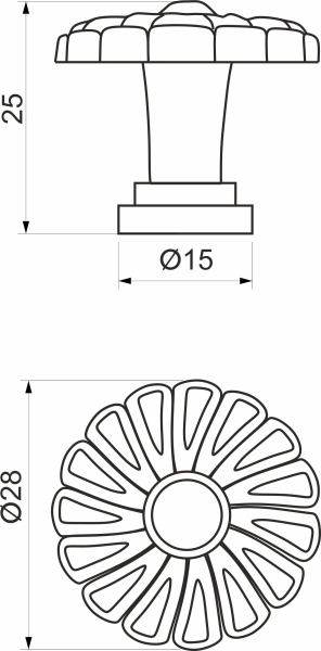 картинка Ручка меб. кнопка мет. DALIA античный никель, AKS от магазина SEFI