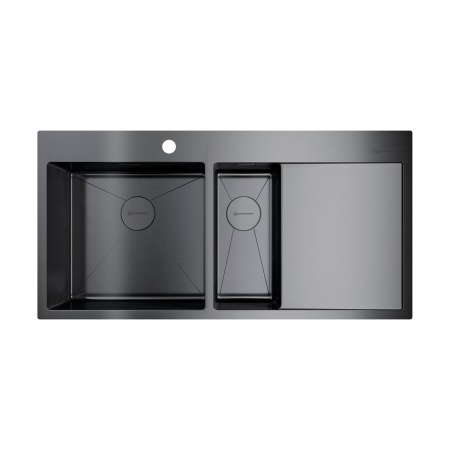 картинка Omoikiri Akisame 100-2-L-GM нерж. сталь/вороненая сталь от магазина SEFI