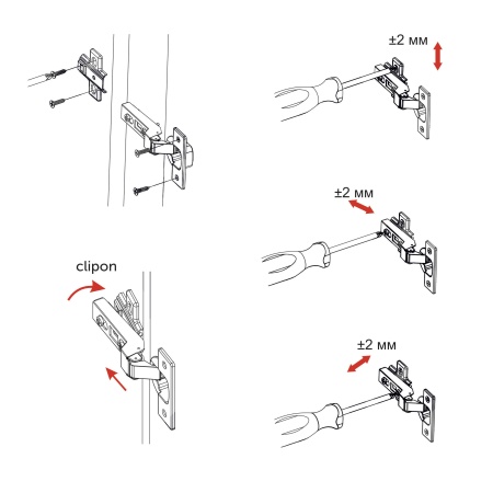 картинка Петля полунакладная с доводчиком 45мм h0 clip-on AKS от магазина SEFI