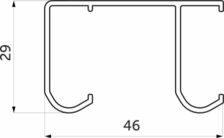 картинка Профиль алюминиевый UNIFUTURE направляющая верхн. L-2000 мм LAGUNA двойная K-050 от магазина SEFI