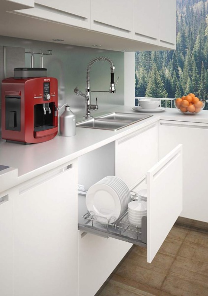 картинка Выдвижная сушка для посуды Scola, с Soft-Close для шкафа шириной 600 мм магазин SEFI являющийся официальным дистрибьютором в России  картинка Выдвижная сушка для посуды Scola, с Soft-Close для шкафа шириной 600 мм от магазина SEFI