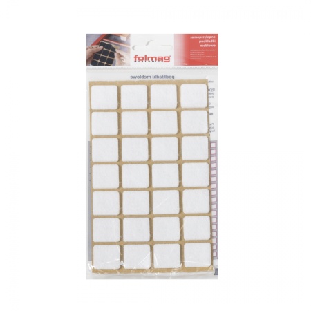 картинка Подкладка самоприлипающая фетровая 20х20мм (1лист-28шт) белая Folmag от магазина SEFI