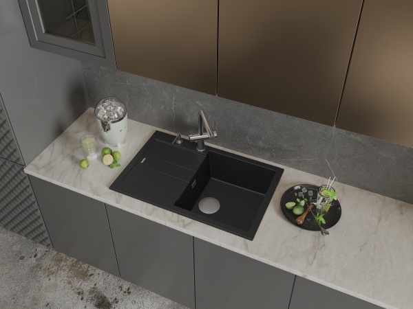 картинка Мойка Rivelato LUMO 7850 1-чаш 780*500 Антрацит 501 от магазина SEFI