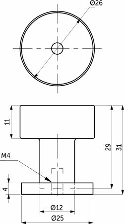картинка Ручка меб. кнопка мет. FISHKA матовый хром, AKS от магазина SEFI